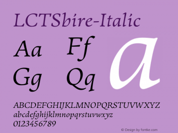 LCTSbire-Italic ☞ Version 1.002;com.myfonts.easy.lct.sbire.italic.wfkit2.version.4kME图片样张