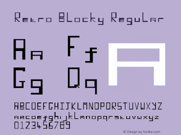 Retro Blocky Regular Version 1.0 Font Sample