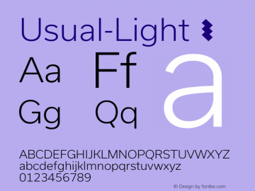 Usual-Light ☞ Version 1.0;com.myfonts.easy.r-type.usual.light.wfkit2.version.4kNm图片样张