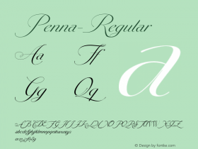 Penna-Regular ☞ Version 1.000;com.myfonts.easy.dstype.penna.regular.wfkit2.version.3SHX Font Sample