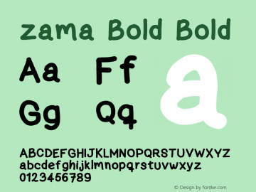 zama Bold Bold Version 1.0 Font Sample