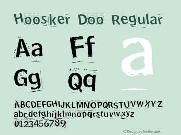 Hoosker Doo Regular Altsys Fontographer 4.0.2 7/8/96 Font Sample