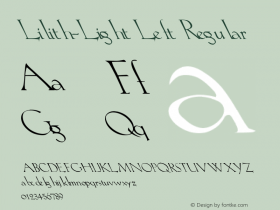 Lilith-Light Left Regular Unknown Font Sample