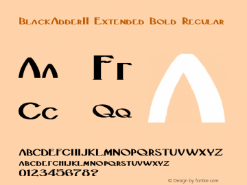 BlackAdderII Extended Bold Regular Unknown Font Sample