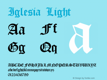 Iglesia Light Version 001.000 Font Sample