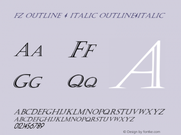 FZ OUTLINE 4 ITALIC OUTLINE4ITALIC Version 1.000图片样张