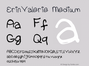 ErinValerie Medium Version 001.000 Font Sample