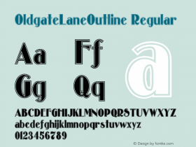 OldgateLaneOutline Regular Converted from e:\nickfo~1\OLLO____.TF1 by ALLTYPE Font Sample