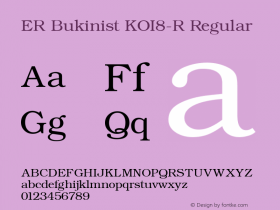 ER Bukinist KOI8-R Regular 5.0 from Ache Font Sample