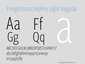 FreightSansCmpPro Light Regular Version 1.000 Font Sample
