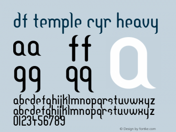 DF Temple Cyr Heavy Version 0.00 1997 initial release Font Sample