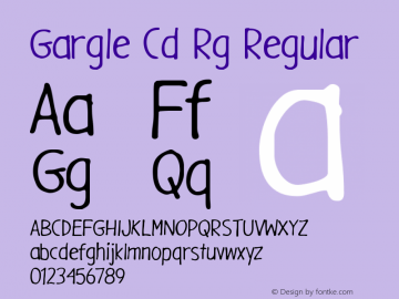 Gargle Cd Rg Regular Version 1.000 Font Sample