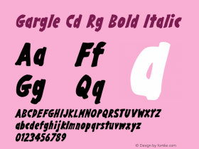 Gargle Cd Rg Bold Italic Version 1.000 Font Sample