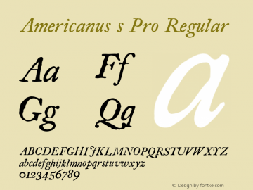 Americanus s Pro Regular Version 1.000 2006 initial release;com.myfonts.aerotype.americanus.italics-pro.wfkit2.3sWX图片样张