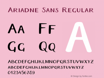 Ariadne Sans Regular Version 2.001;PS 002.001;hotconv 1.0.70;makeotf.lib2.5.58329图片样张