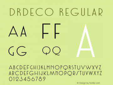 DRdeco Regular Version 1.000 Font Sample