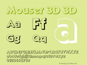 Mouser 3D 3D version 2.0 dennis@sharkshock.net Font Sample