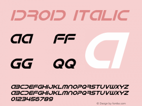 IDroid Italic Version 1.00 January 15, 2015, initial release图片样张