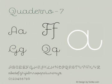 Quaderno-7 ☞ Version 1.000;PS 001.000;hotconv 1.0.70;makeotf.lib2.5.58329;com.myfonts.easy.resistenza.quaderno.7.wfkit2.version.4kZN图片样张