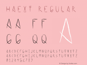 Haext Regular Version 1.000 Font Sample