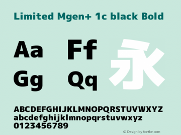 Limited Mgen+ 1c black Bold Version 1.059.20150116 Font Sample