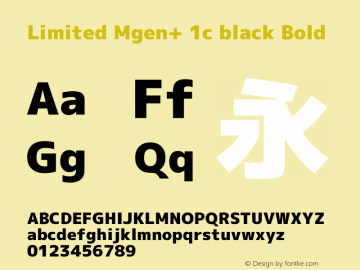 Limited Mgen+ 1c black Bold Version 1.059.20150116图片样张