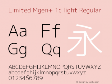 Limited Mgen+ 1c light Regular Version 1.059.20150116 Font Sample