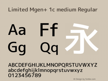 Limited Mgen+ 1c medium Regular Version 1.059.20150116图片样张