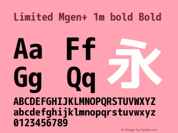 Limited Mgen+ 1m bold Bold Version 1.059.20150116 Font Sample