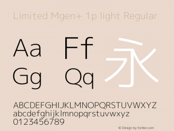 Limited Mgen+ 1p light Regular Version 1.059.20150116 Font Sample