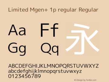 Limited Mgen+ 1p regular Regular Version 1.059.20150116 Font Sample