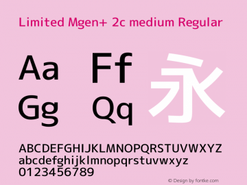 Limited Mgen+ 2c medium Regular Version 1.059.20150116图片样张