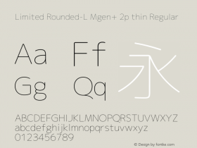 Limited Rounded-L Mgen+ 2p thin Regular Version 1.059.20150116 Font Sample