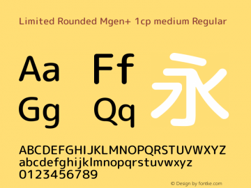 Limited Rounded Mgen+ 1cp medium Regular Version 1.059.20150116图片样张