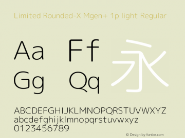 Limited Rounded-X Mgen+ 1p light Regular Version 1.059.20150116 Font Sample