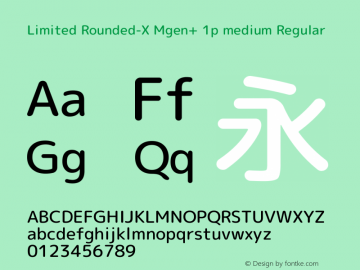 Limited Rounded-X Mgen+ 1p medium Regular Version 1.059.20150116图片样张