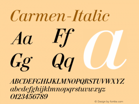 Carmen-Italic ☞ Version 1.001;com.myfonts.typerepublic.carmen.italic.wfkit2.4c3b图片样张