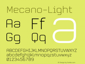 Mecano-Light ☞ Version 2.000;com.myfonts.typerepublic.mecano.light.wfkit2.3UFF图片样张