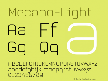 Mecano-Light ☞ Version 2.000;com.myfonts.typerepublic.mecano.light.wfkit2.3UFF图片样张