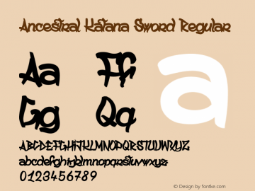Ancestral Katana Sword Regular Version 001.000 Font Sample