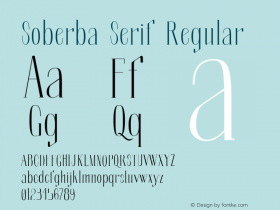 Soberba Serif Regular Version 1.001;PS 001.001;hotconv 1.0.56;makeotf.lib2.0.21325 Font Sample