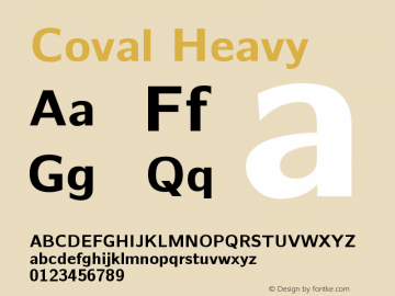 Coval Heavy Version 001.000 Font Sample