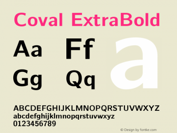 Coval ExtraBold Version 001.000 Font Sample