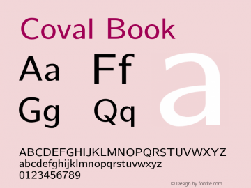 Coval Book Version 001.000 Font Sample