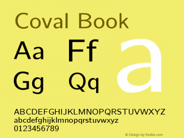 Coval Book Version 001.000 Font Sample