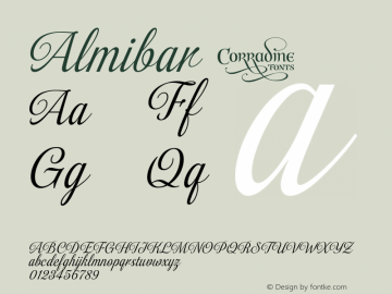 Almibar ☞ Version 1.000 2012 initial release;com.myfonts.easy.corradine.almibar.regular.wfkit2.version.3SFs Font Sample