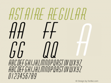 Astaire Regular Version 1.00 Font Sample