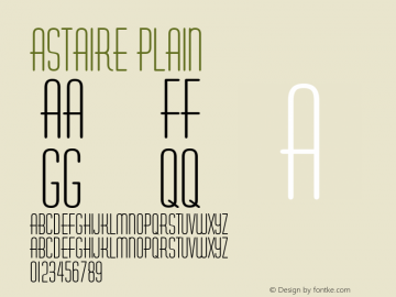 Astaire Plain Rev. 003.000 Font Sample