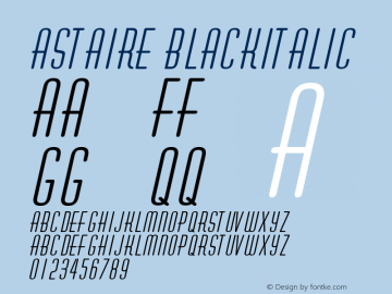 Astaire BlackItalic Rev. 003.000 Font Sample