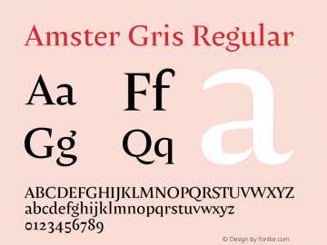 Amster Gris Regular Version 1.000;PS 001.000;hotconv 1.0.70;makeotf.lib2.5.58329;com.myfonts.easy.pampatype.amster.gris-regular.wfkit2.version.4mdF Font Sample